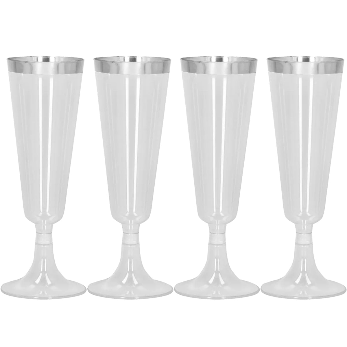 Plastglas, silver 4 st