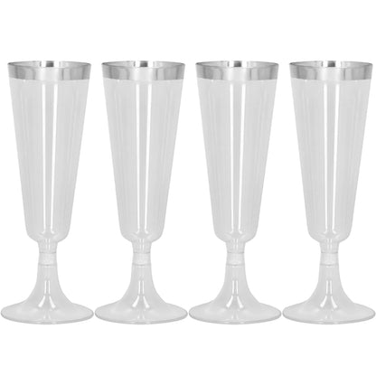 Plastglas, silver 4 st