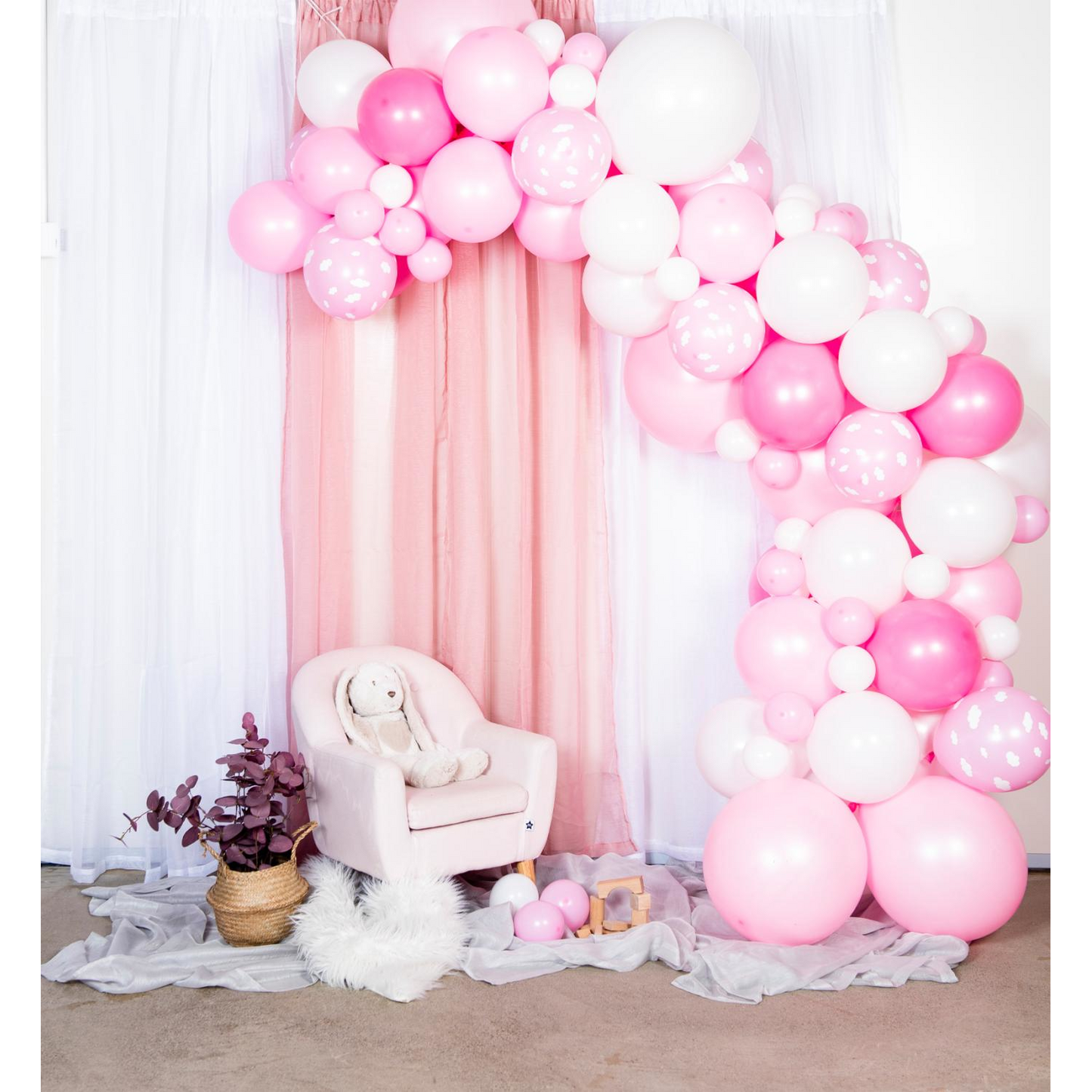 Ballongbåge, baby rosa