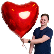 Folieballong, hjärta glitter röd 91 cm