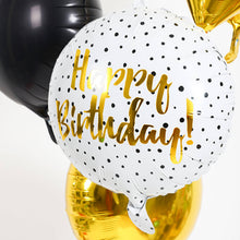 Folieballong, birthday dots black 45 cm
