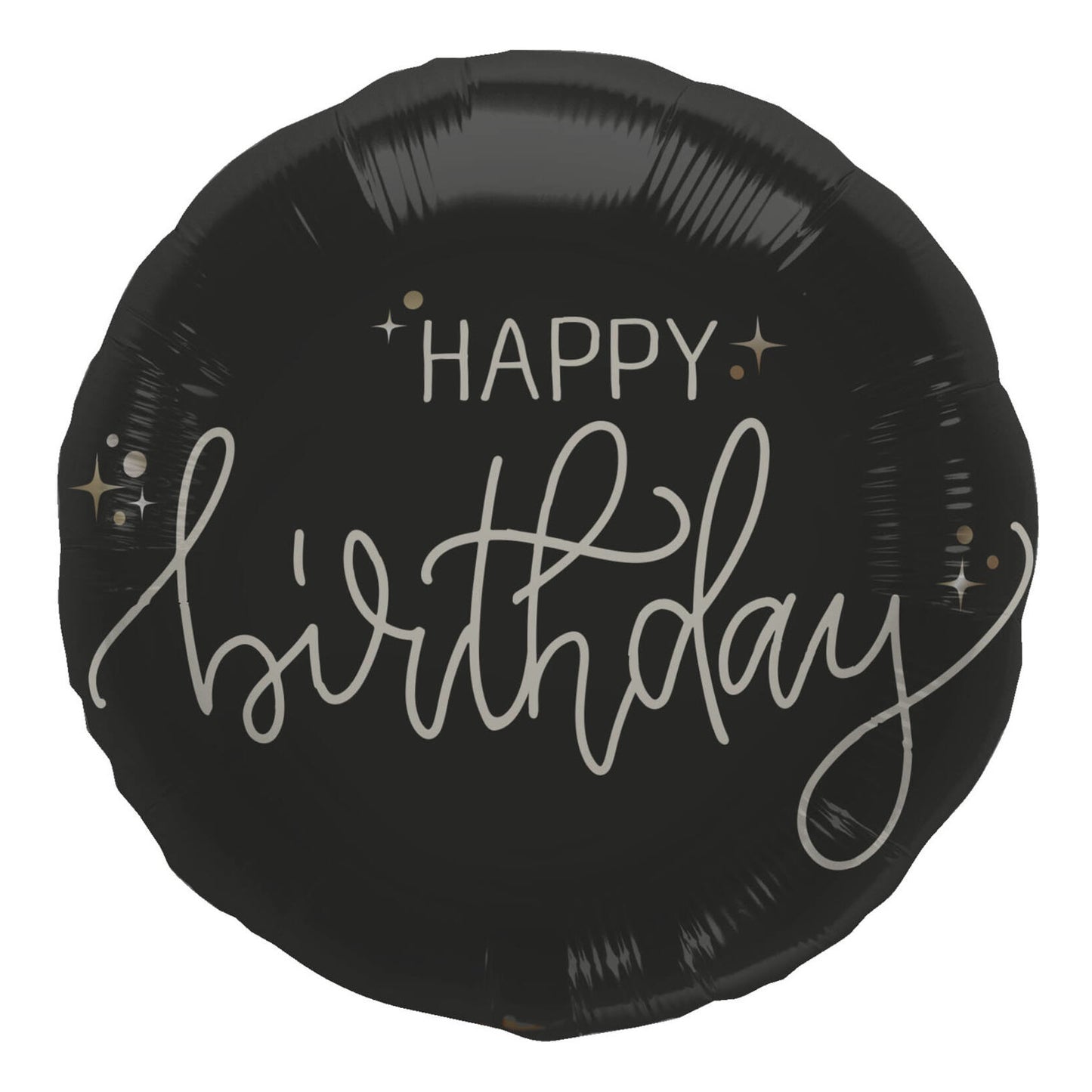 Folieballong, happy birthday crème noir 45 cm
