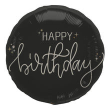 Folieballong, happy birthday crème noir 45 cm
