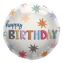 Folieballong, happy birthday starburst 45 cm