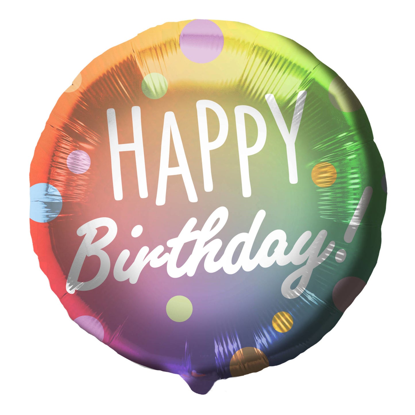 Folieballong, happy birthday dots multi colors 45 cm