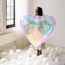 Folieballong, hjärta iridescent XXL 103x107 cm