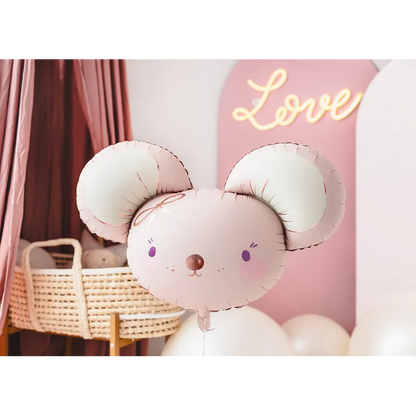 Folieballong, mus ljusrosa 96x64 cm