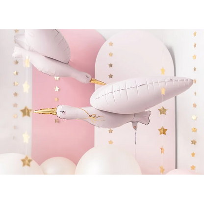 Folieballong, stork ljusrosa 103x60 cm