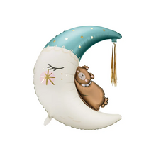 Folieballong, teddybear on the moon blå 80x98 cm