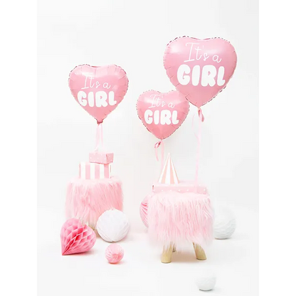 Folieballong, hjärta its a girl 45 cm
