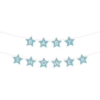 Girlang, baby shower ljusblå 290x16,5 cm