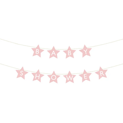 Girlang, baby shower ljusrosa 290x16,5 cm