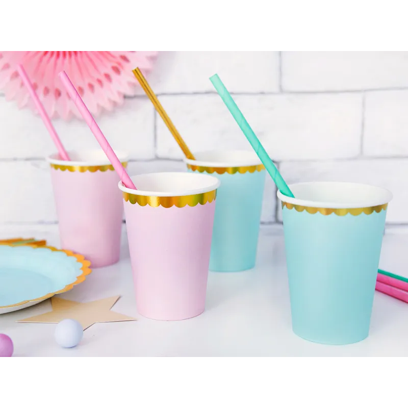 Pappersmuggar, ljusblå 220 ml 6 st