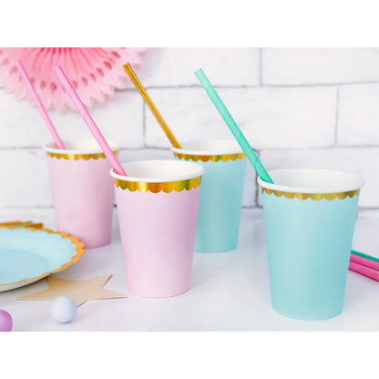 Pappersmuggar, ljusblå 220 ml 6 st