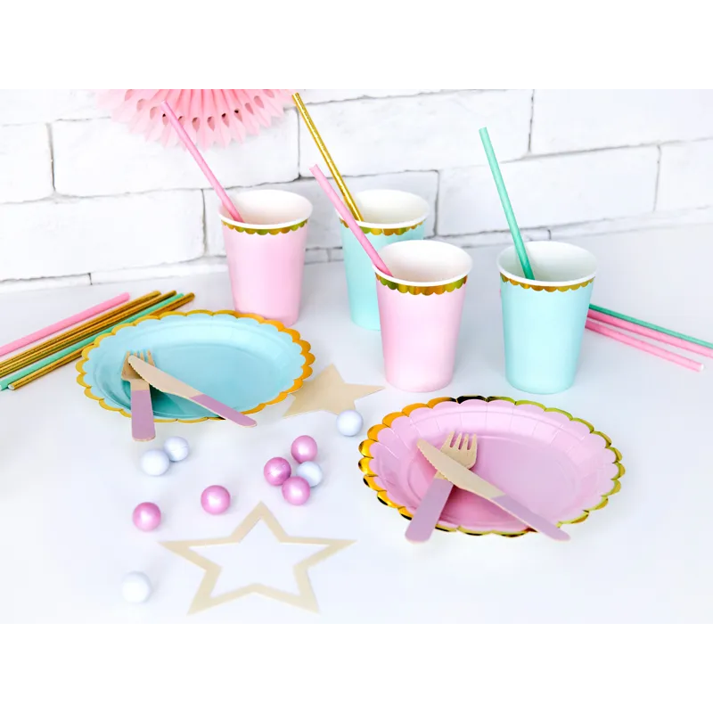 Pappersmuggar, ljusrosa 220 ml 6 st