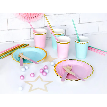 Pappersmuggar, ljusrosa 220 ml 6 st