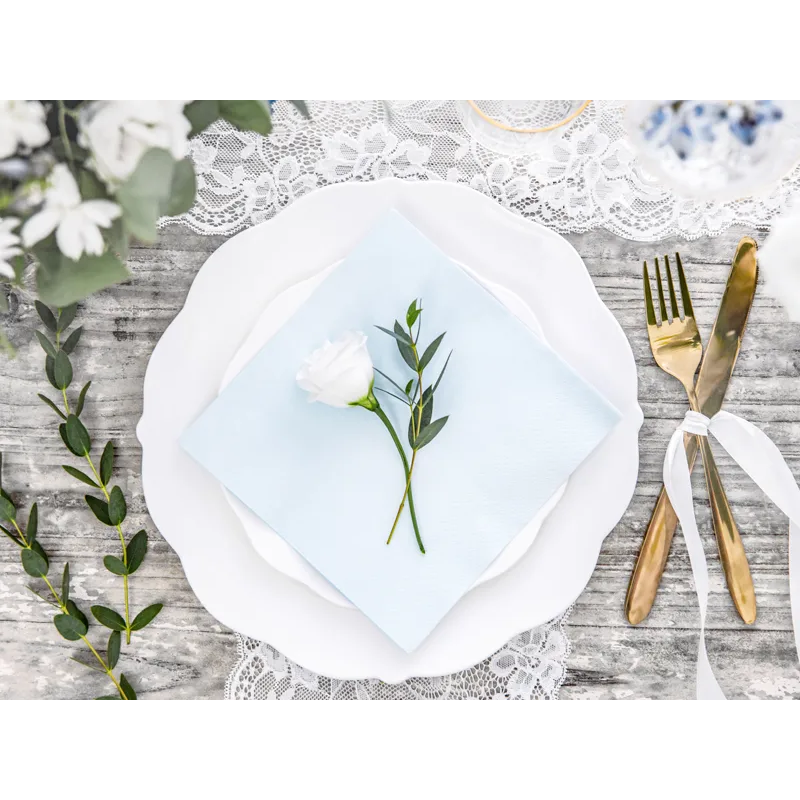 Servetter, ljusblå 20 st