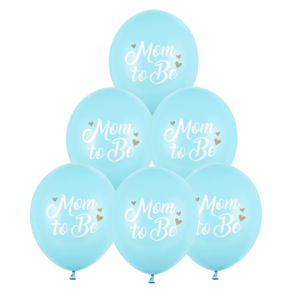 Ballonger, mom to be ljusblå 30 cm 6 st