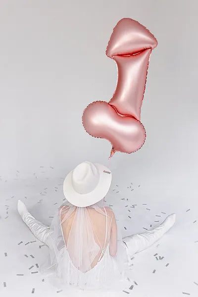 Folieballong, penis roséguld 55x112 cm
