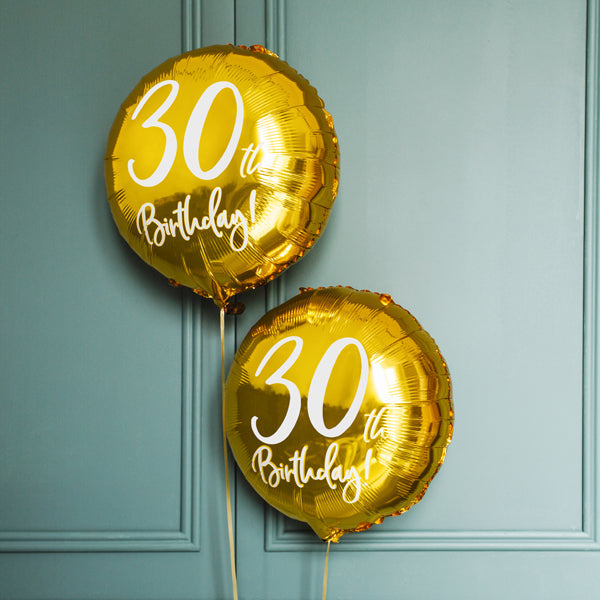 Folieballong, happy birthday 30th 45 cm