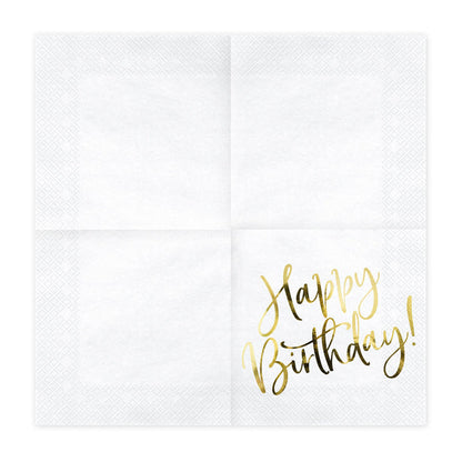 Servetter, happy birthday guld 20 st