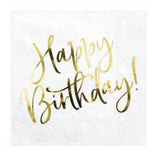 Servetter, happy birthday guld 20 st