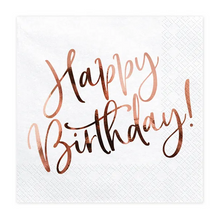 Servetter, happy birthday rosé 20 st