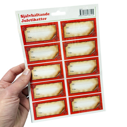 Juletiketter, god jul 10 st
