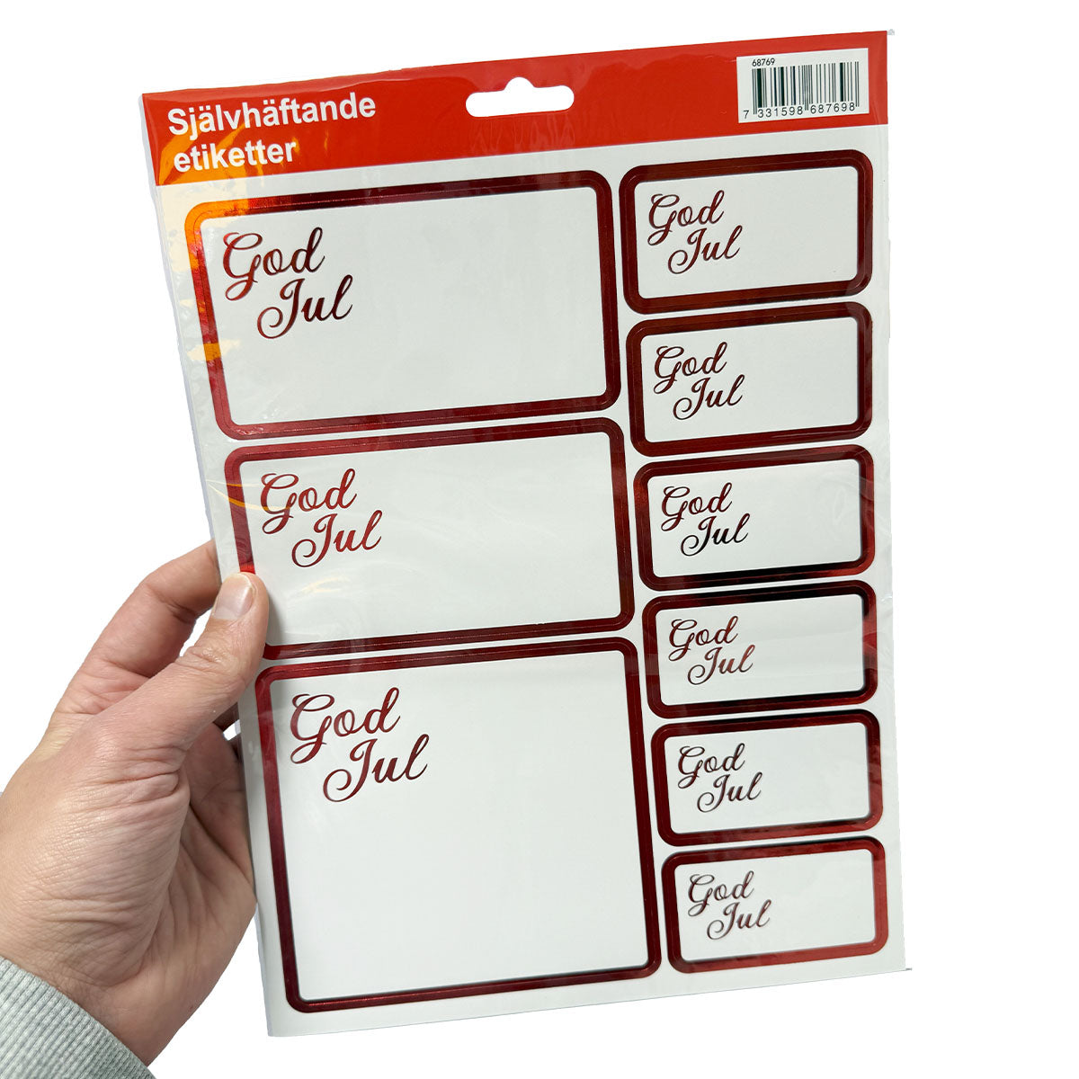 Juletiketter, god jul 9 st