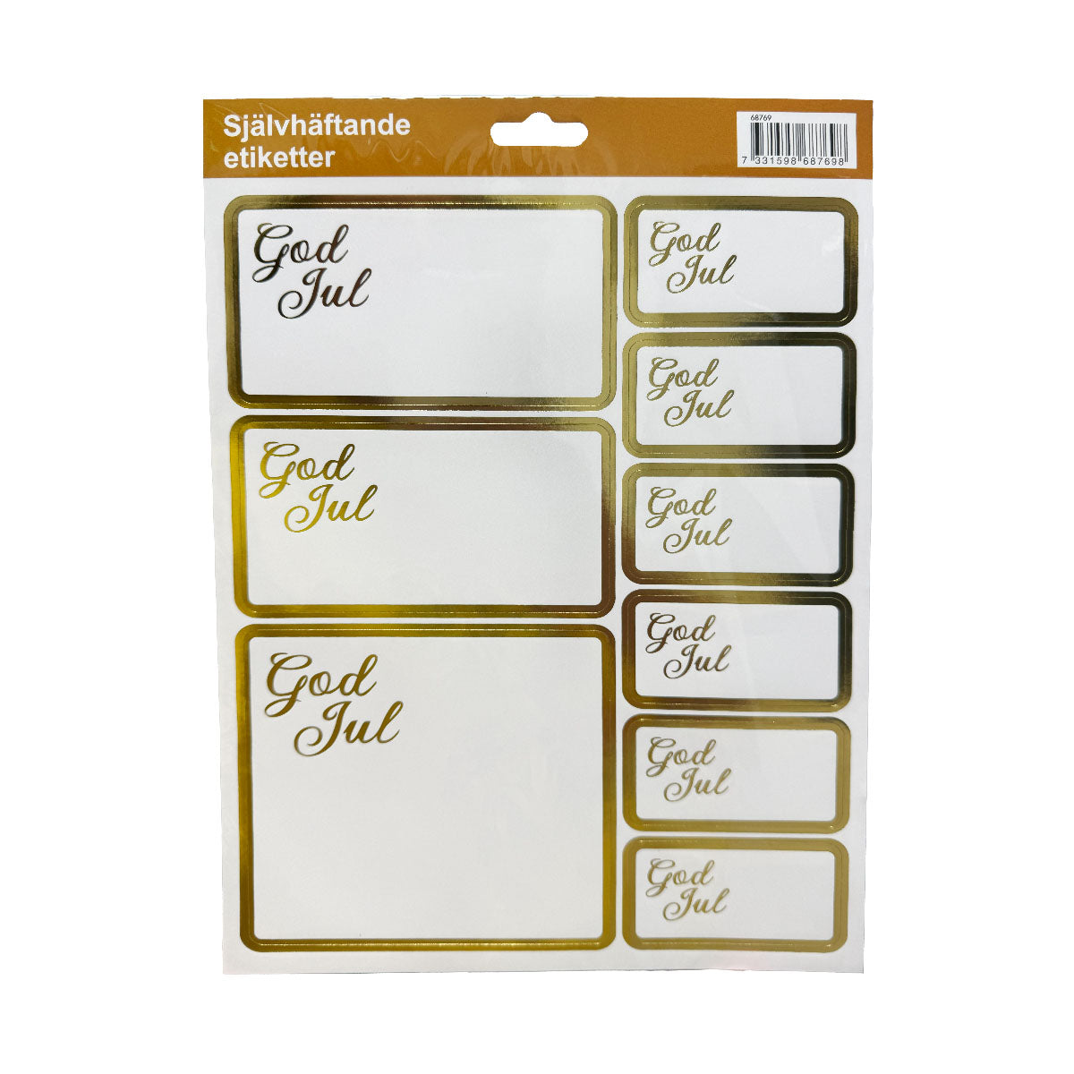 Juletiketter, god jul 9 st