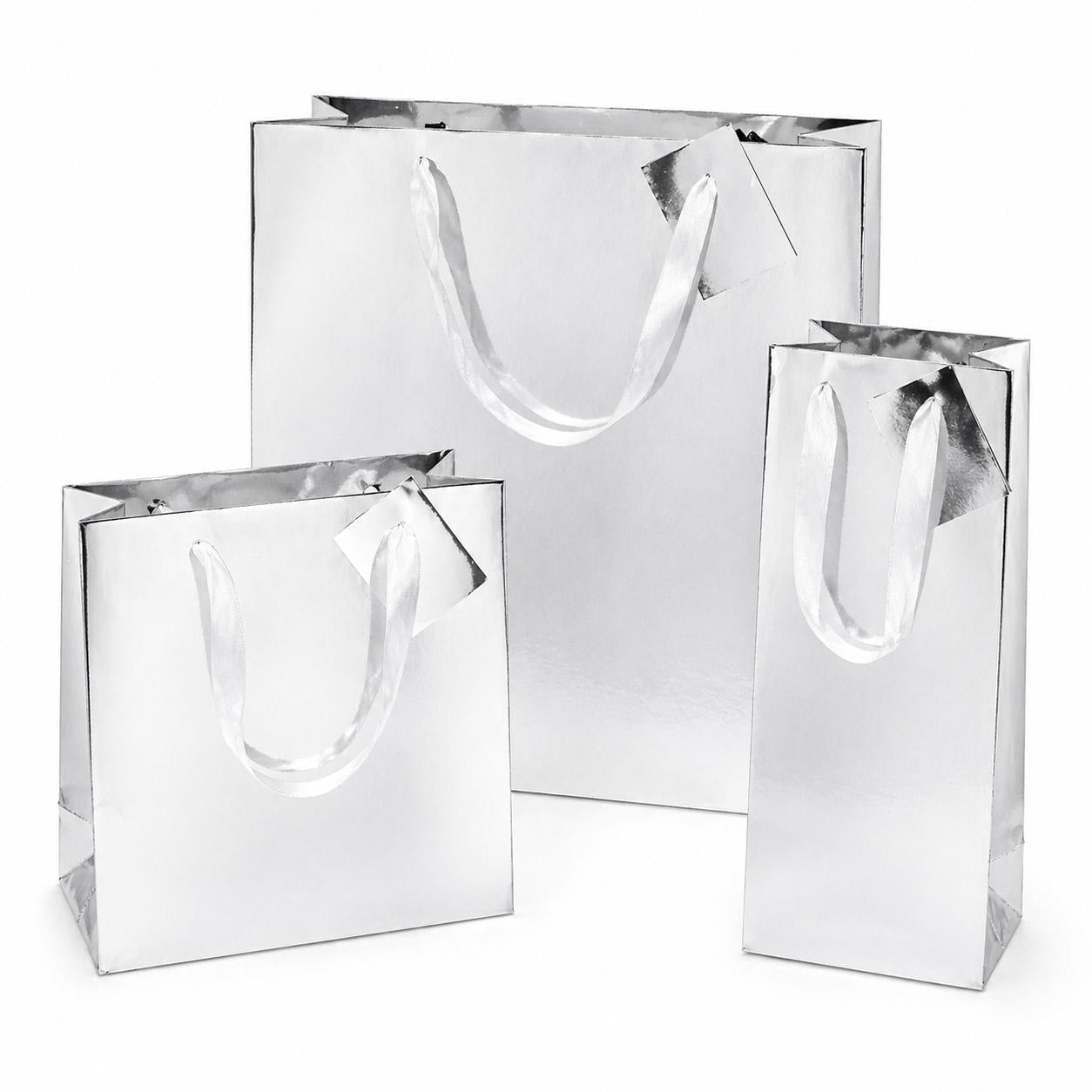 Presentpåse, silver 35x23 cm
