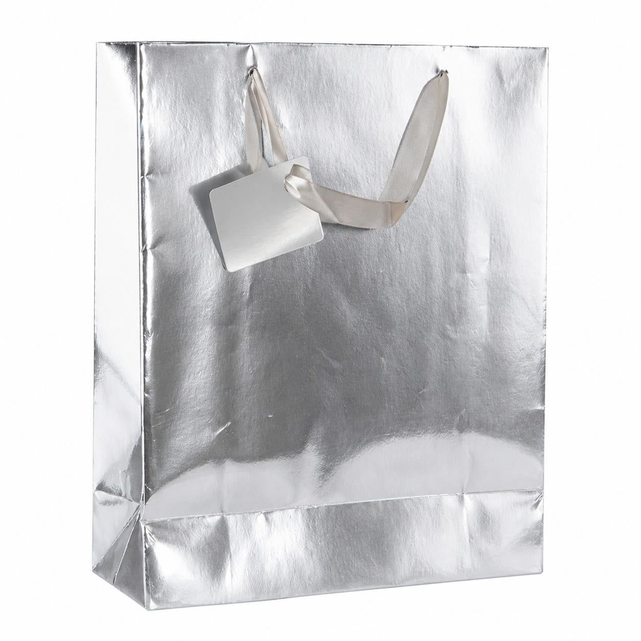 Presentpåse, silver 35x23 cm