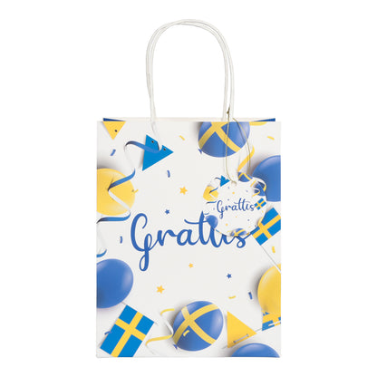 Presentpåse, grattis 18x32 cm