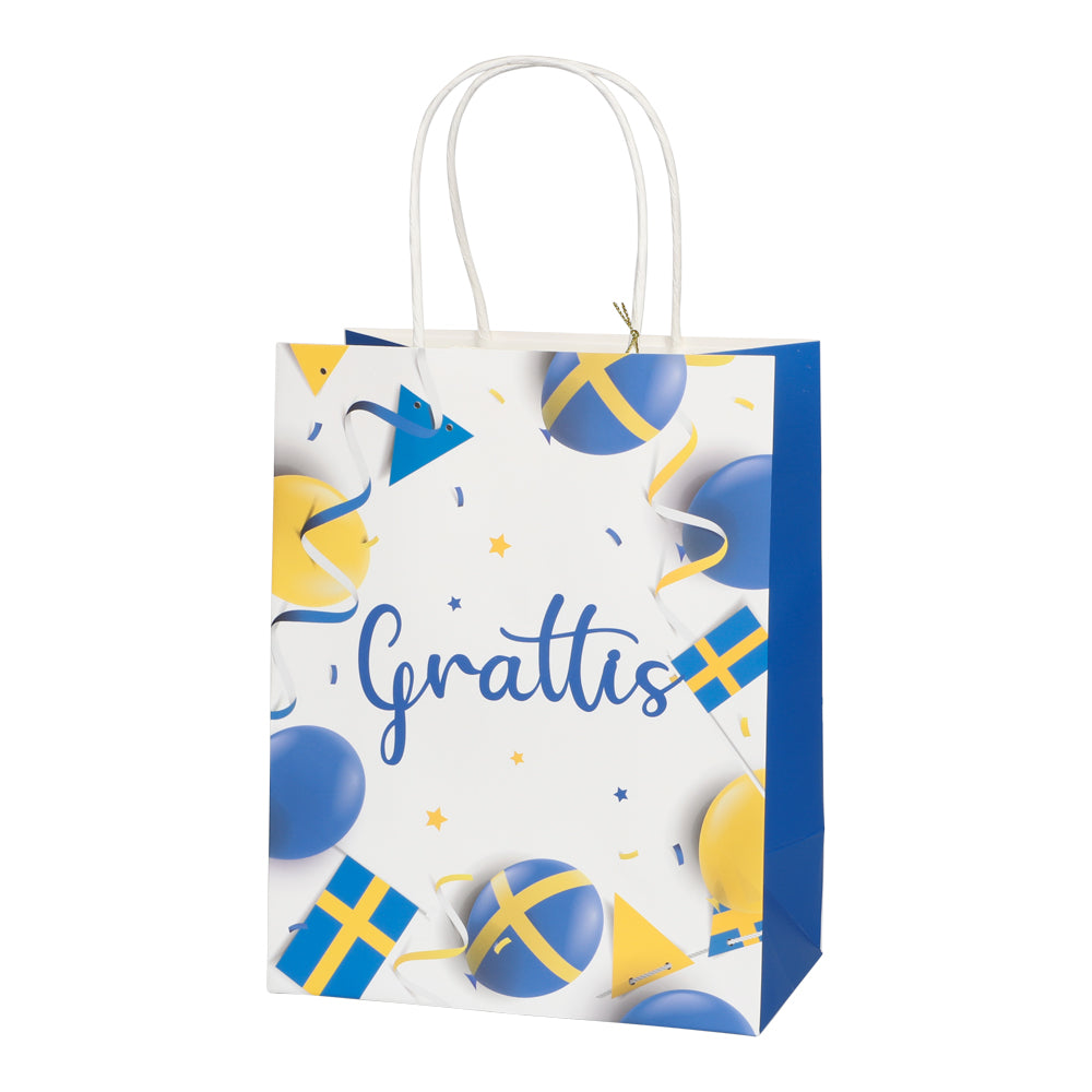 Presentpåse, grattis 18x32 cm