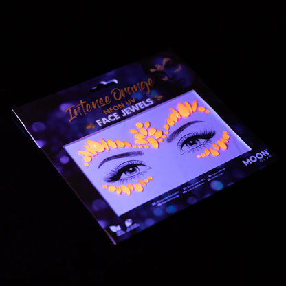 Moon Neon UV kroppsstenar, Intense Orange Face Jewels