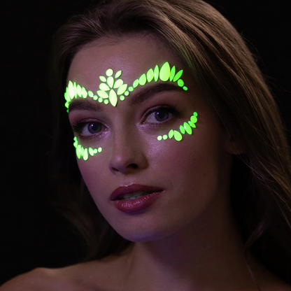 Moon Neon UV kroppsstenar, Intense Yellow Face Jewels