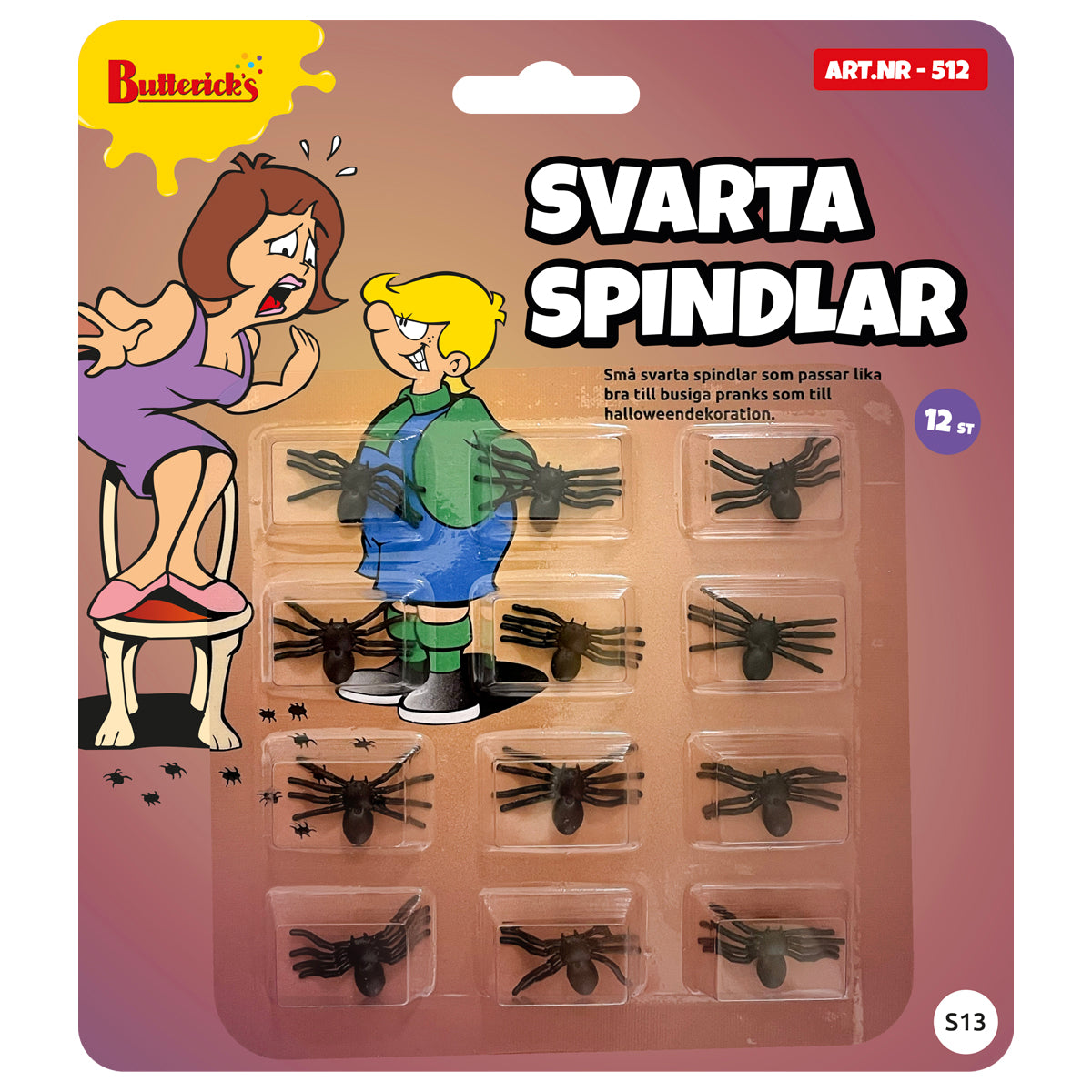 Svarta spindlar, 12 st