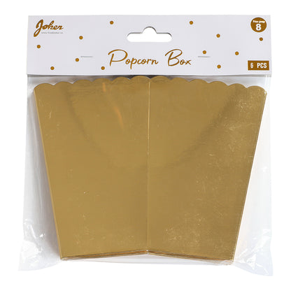 Popcornboxar, guld 6 st
