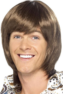 Peruk, 70-tal heartthrob brun