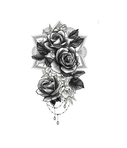 Tatuering, rosor 14x30 cm
