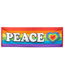 Banner, regnbåge peace 74x220 cm