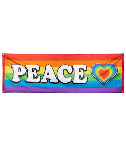 Banner, regnbåge peace 74x220 cm