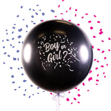 Ballong, boy or girl inkl konfetti rosa/blå
