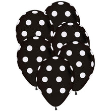 Ballonger, prickiga svart/vit 6 st