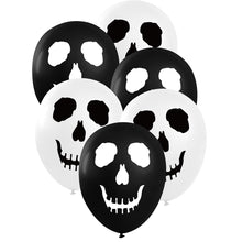 Ballonger, skräck svart/vit 6 st