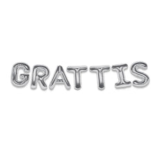 Folieballong, girlang grattis silver 35 cm
