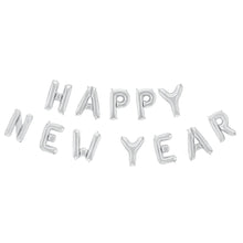 Folieballong, girlang happy new year silver