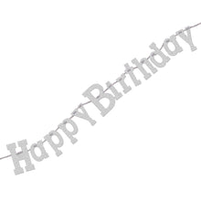 Girlang, happy birthday silver 320 cm