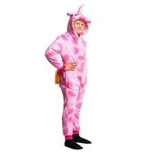 Barndräkt, enhörning rosa 122/128 cl