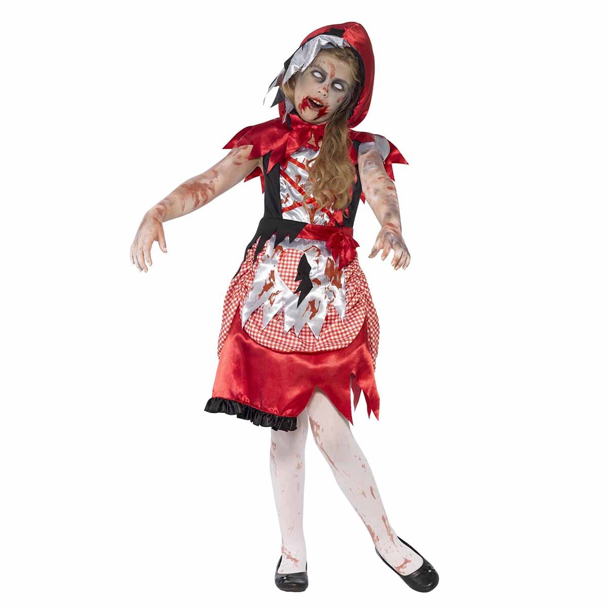 Barndräkt, zombie med röd luva L